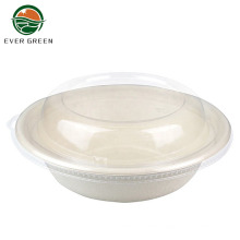 Biodegradable 32OZ Salad Bowl Clear Plastic Lid Container